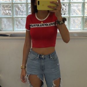 BRAND NEW Red LF The Brand Logo Crop Top